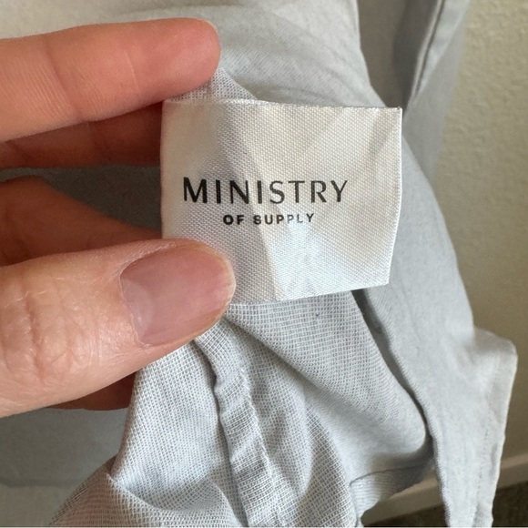 Ministry of Supply Shirt Mens Large Light Grey Long Sleeve Button Down Casual - Picture 5 of 10